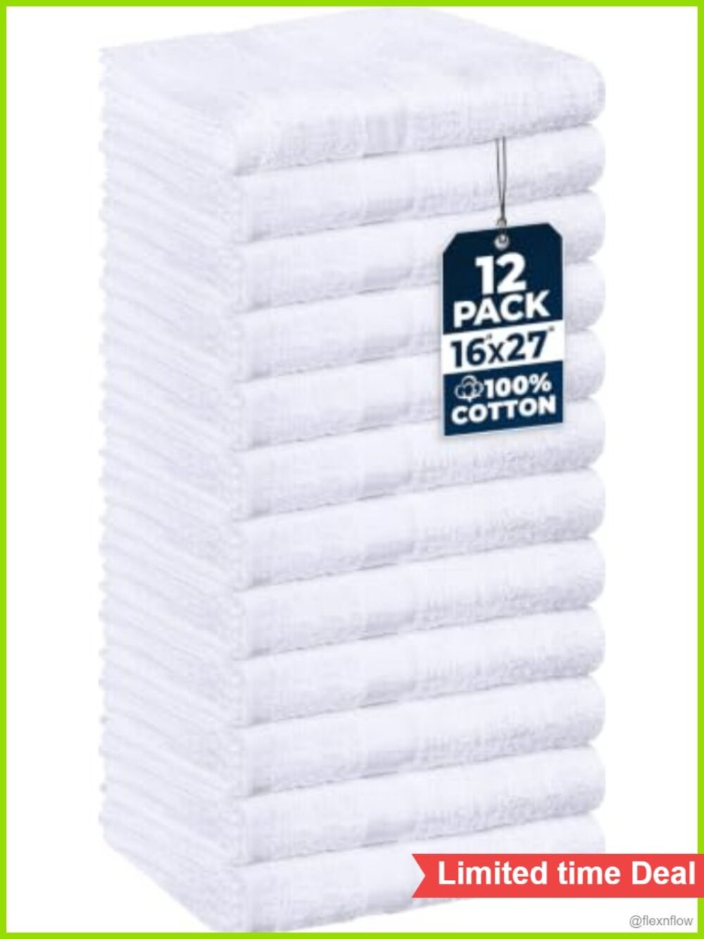 Salon Towels 12 Pack 100% Cotton 16x27 Hair Drying Absorbent